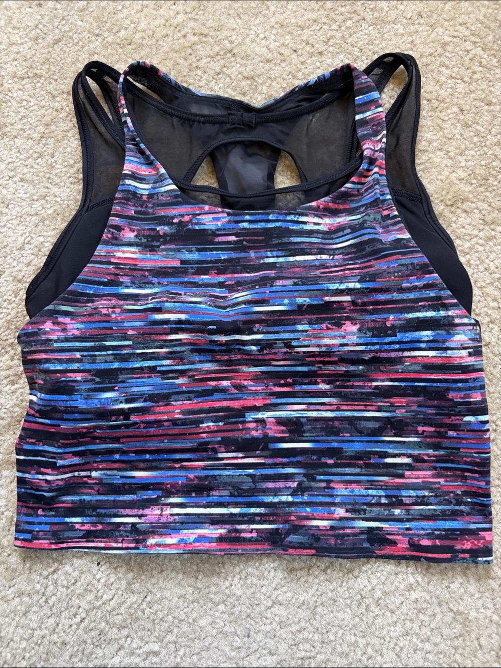 Lululemon Break Free Tank Nulux size 6 in Hinshu Alpine White Multi / Black